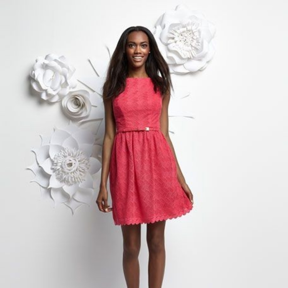 Trina Turk fuschia pink sleeveless fitted dress